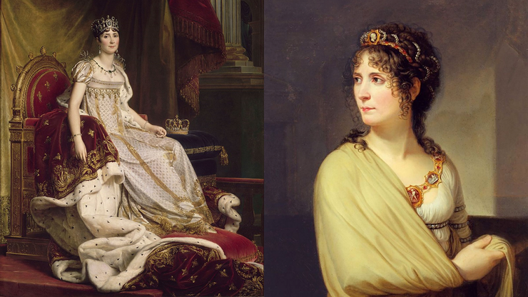 （左）為描繪約瑟芬加冕為皇后的樣貌；（右）為約瑟芬晚年時的畫像