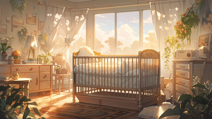 瑞爾的臥室，迎接新生兒的早晨