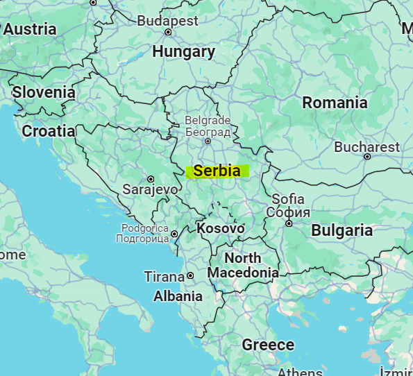 塞爾維亞地圖/ Google Map
