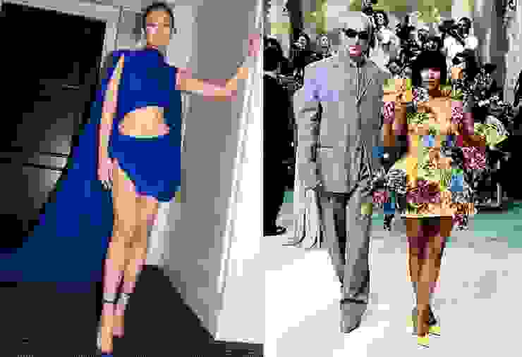 Jennie穿了Alaïa的寶藍色禮服，Nicki Minaj穿Marni小洋裝。圖/摘自IG