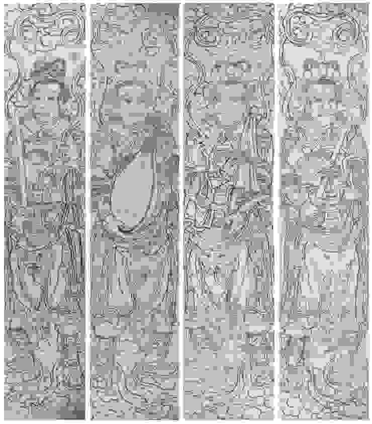 ▲潘岳雄〈四大天王門神浮雕畫稿〉（圖片來源：南美館官網）