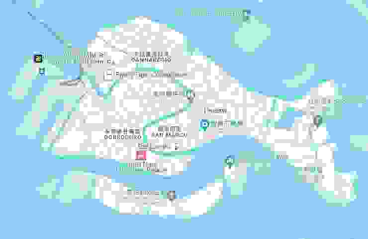 威尼斯大運河位置  (Google 地圖截圖)