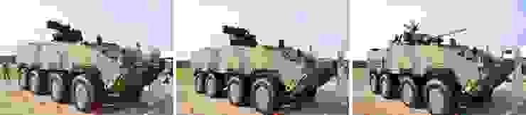 已服役的雲豹車系，由左到右為裝甲指揮型的CM32、裝甲運兵型的CM33與步兵戰鬥車型的CM34。
