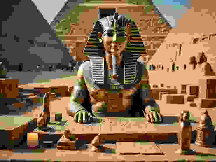 AI生成圖:埃及金字塔與塔羅牌