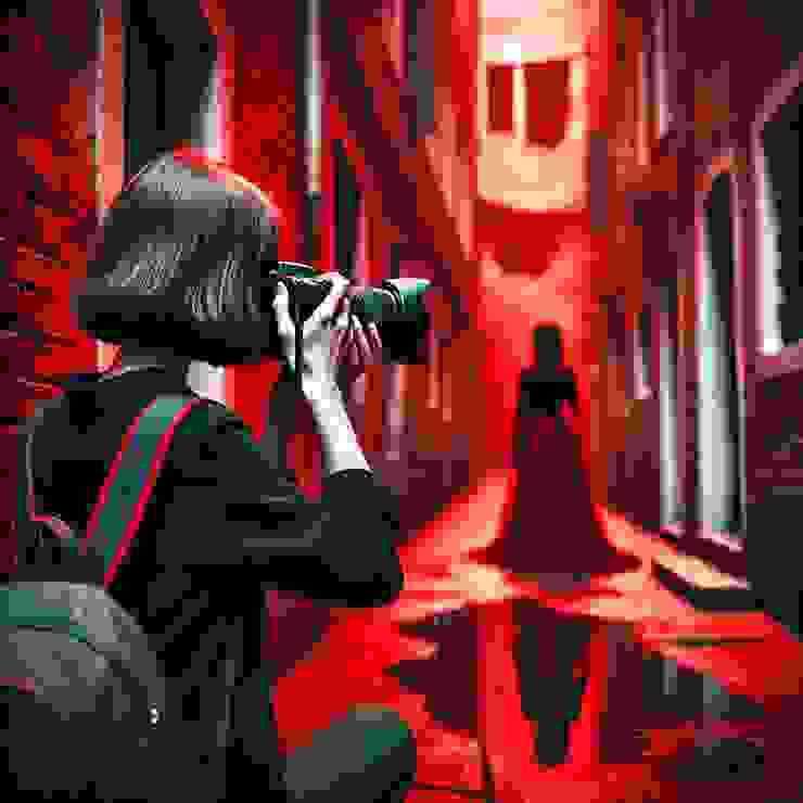 Armed with her camera, she ventured into the crimson alley at dusk when the light was just right, the sun casting long shadows and bathing everything in a golden glow that made the reds deeper and more intense.