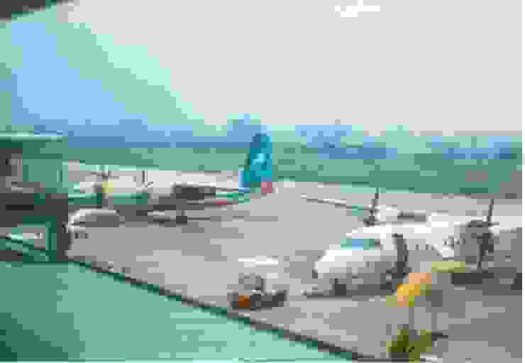 藍色那架就是國華航空的福克50型客機!攝於台中水湳機場!