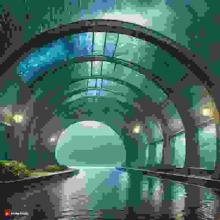 曾夢過的，雨夜的水族隧道。圖片為輸入夢境內容後，由AI生成。