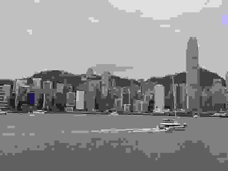 維多利亞港望向對岸~香港島的高樓大廈。