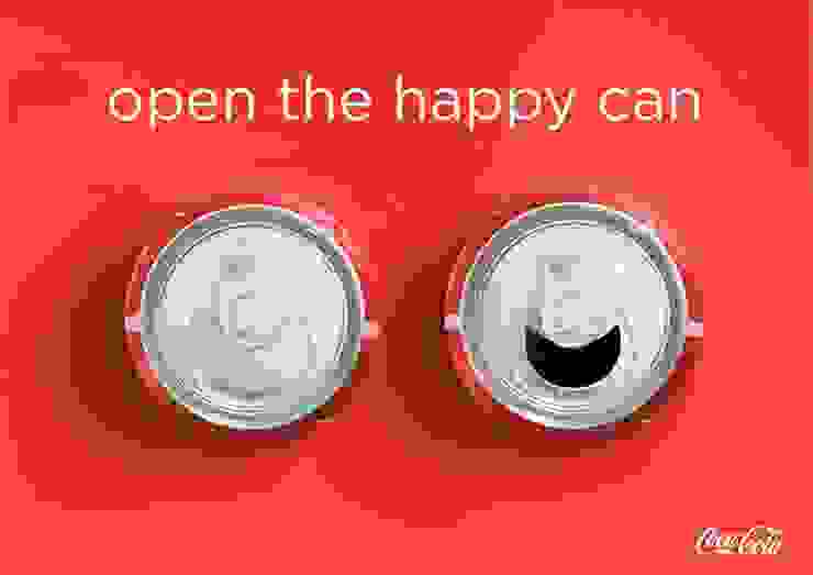 可口可樂的 open a happy can 廣告