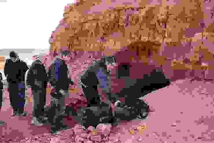 摩洛哥白鉛礦重晶石Les Dalles礦區入口。資料來源：Mindat