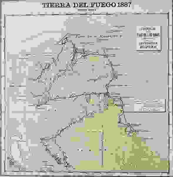 1887年的火地島地圖，由波佩爾等人所繪。