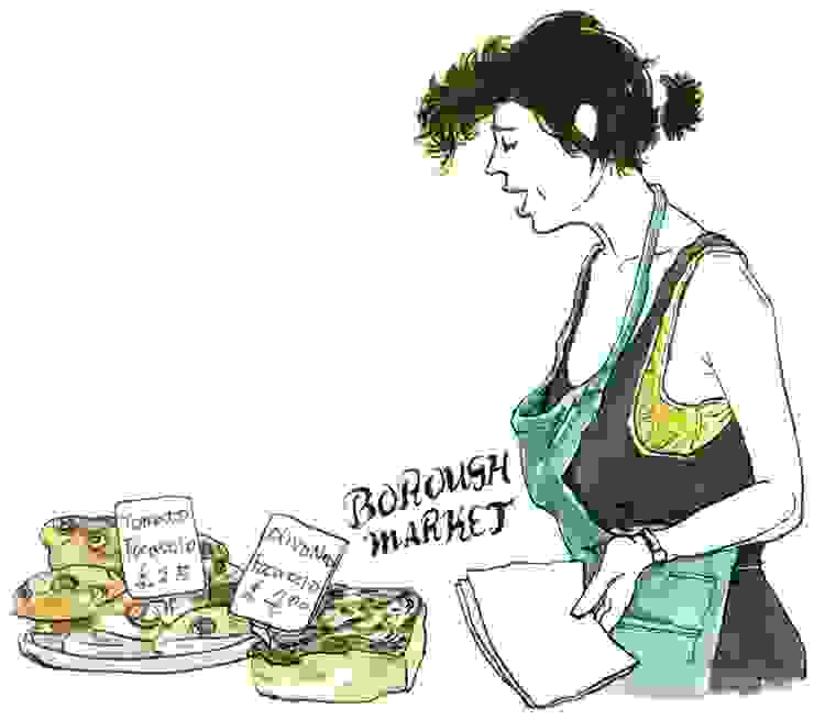 百年波羅市場裡，專賣各種口味佛卡夏的年輕女麵包師