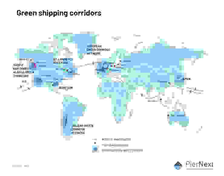 What are green shipping corridors?