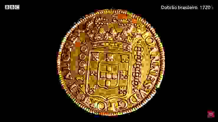 1720年的巴西大金幣，上面是葡萄牙王室的紋章