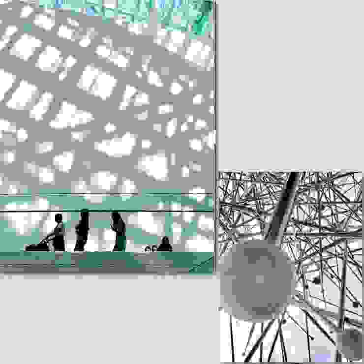 左：台南市立美術館二館，建築師也是隈研吾。我喜歡那天陽光燦爛，建築結構與光影，和行走的人。



右：內湖的網球場館，設計師在大門前做了一個非常具象的裝置作品，很努力，遠看並不美，這是我到此一遊的照片，很多圓形與無數的幾何。