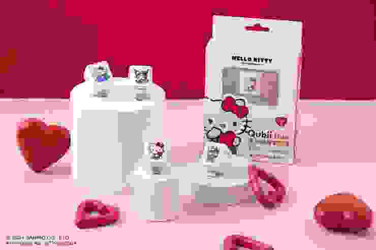圖說：Maktar與三麗鷗合作推出Hello Kitty 50週年聯名款Qubii Duo備份豆腐，並讓所有角色都戴上紅色蝴蝶結致敬。（資料來源：Maktar）