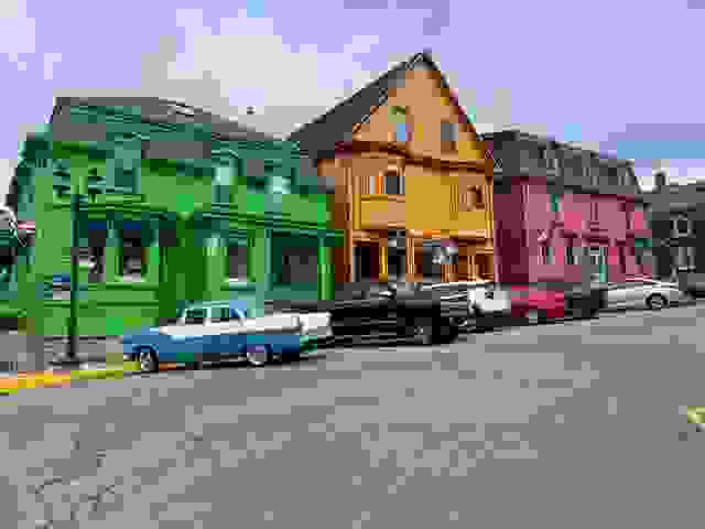 色彩繽紛的建築物，Lunenburg/Nova Scotia