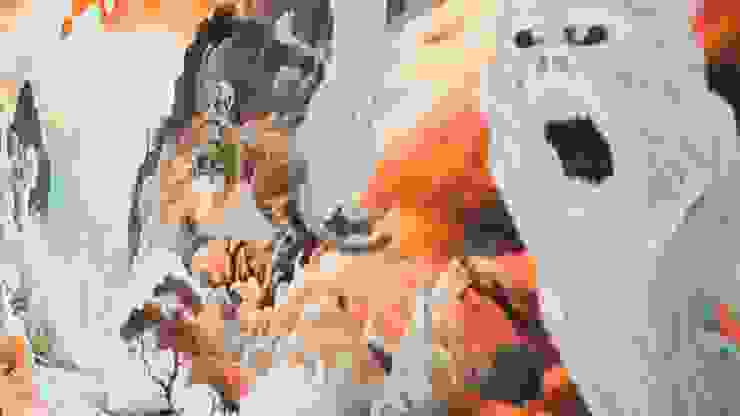 「獵人·山·魔神仔」是五分鐘的動畫短片，呼應在同一展間的藝術家鍾和憲的故事作品，鬼魅與野生動物猙獰的臉穿插，就像在山林裡迷路。