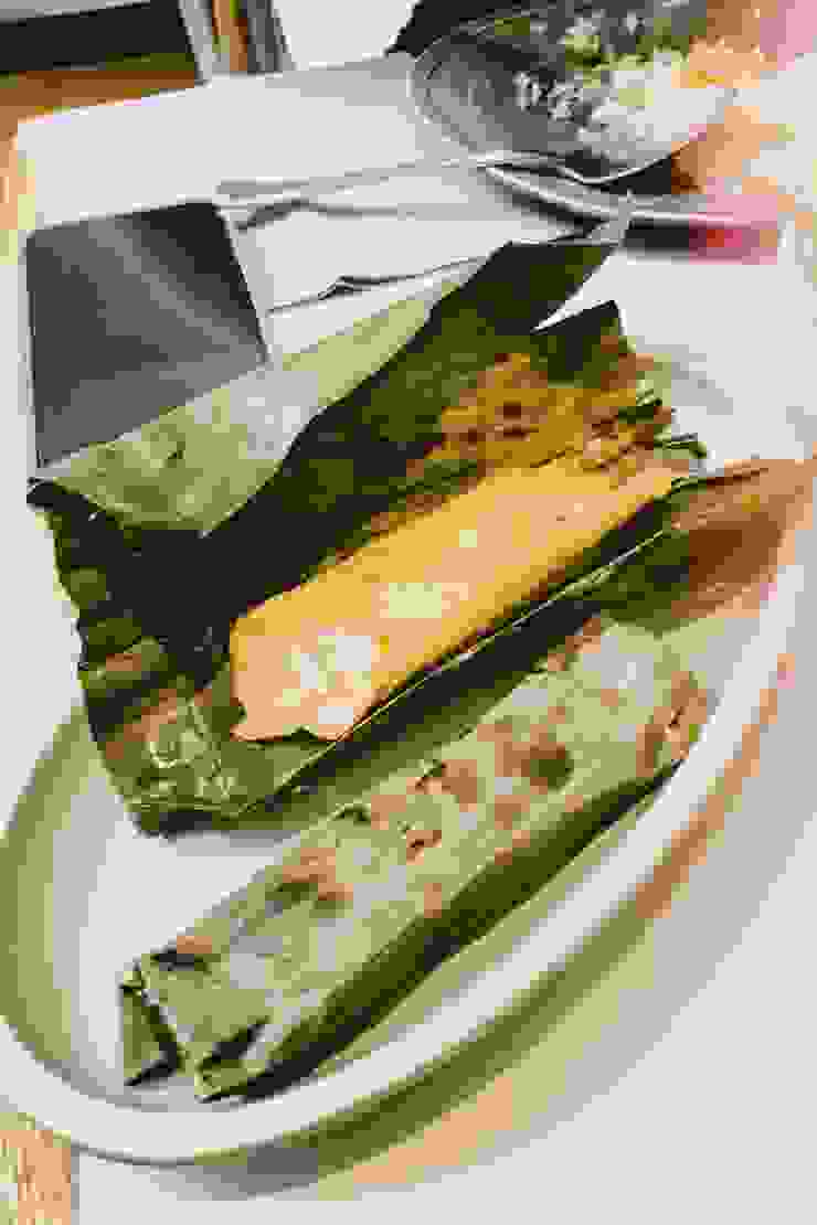 店家自製魚糕，用香蕉葉包裹製成（圖片來源：本文作者）