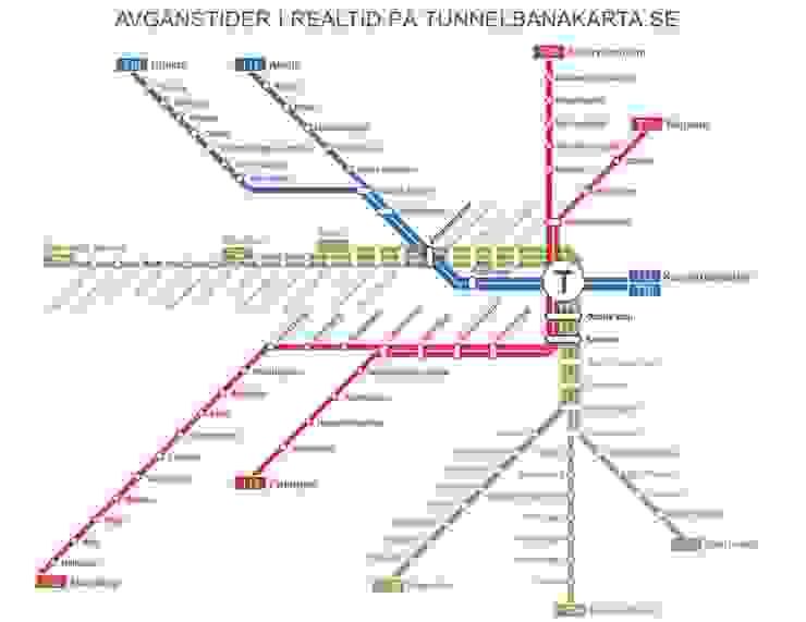 斯德哥爾摩地鐵路線圖。