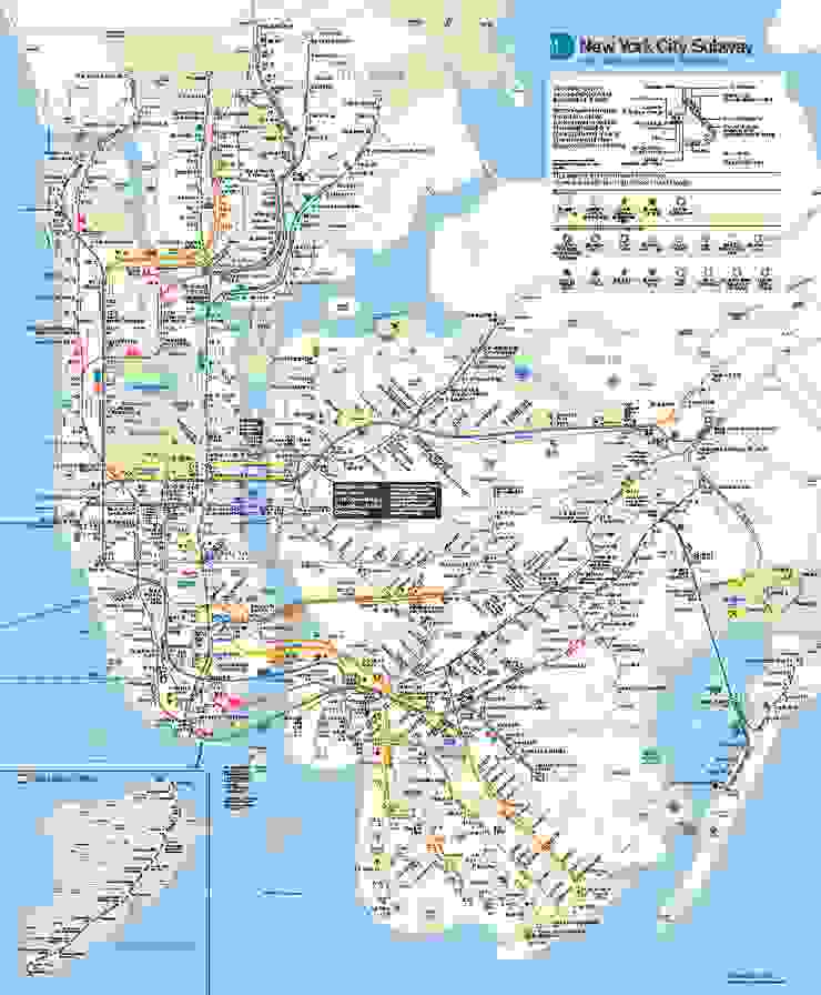 紐約地鐵路線圖。