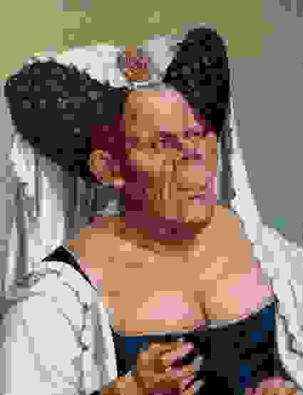 昆丁．馬西斯的畫作《醜怪的老婦人》（A Grotesque Old Woman, C. 1513）（又名《難看的公爵夫人》），油彩、橡木。