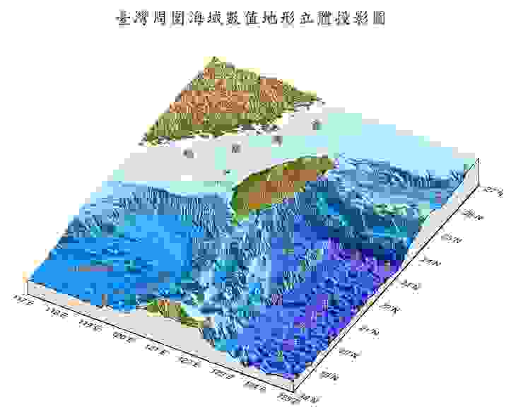 台灣海底地形圖(國科會海洋學門資料庫)
