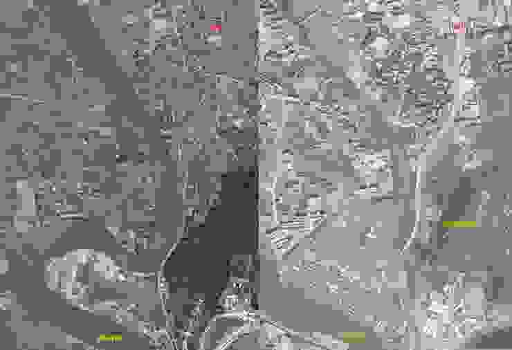 過去圓山士林間的基隆河蜿蜒曲折，但在台北市進行基隆河改道工程之後淡水線也西移至舊河道上。底圖為Google地圖可見今日捷運紅線（圖片來源：台灣百年歷史地圖；左-美軍航照影像(1945/4/1攝)、右-臺北市舊航照影像(1974)）