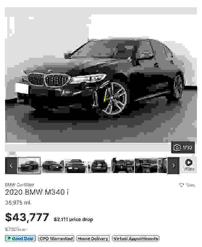 2020 BMW M340i價格