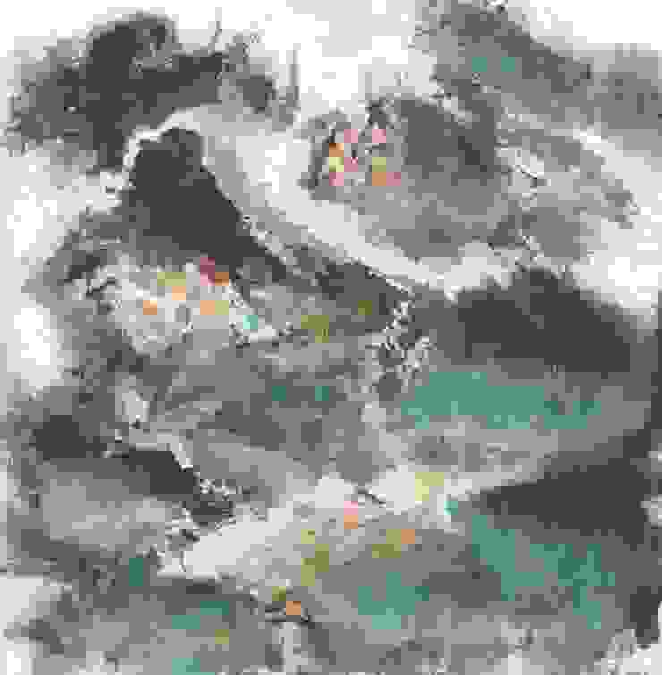 〈山澗松峰之二〉水墨設色紙本, 70 x 69 cm, 2023 
