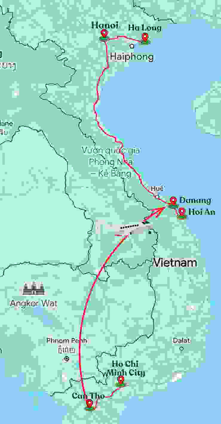 17日越南旅行路線圖