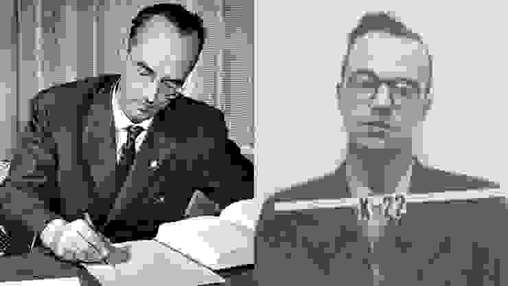 間接或直接幫助了美國、英國、蘇聯三國原子彈發展的克勞斯富赫斯，右圖為富赫斯在曼哈頓期間的證件照