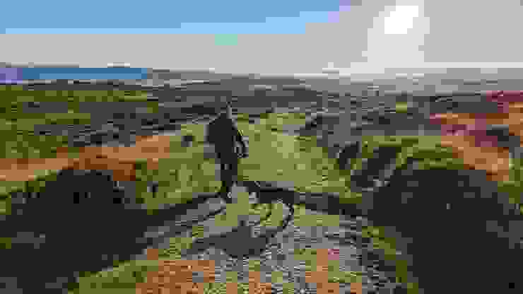 A man walking his dog, Scotland