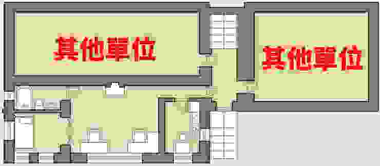 樓層示意圖 ｜左、下二側是雙向單線的馬路，上、右是其他房屋。