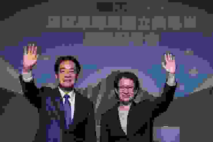 2024年1月13日，賴清德（左）與蕭美琴（右）當選中華民國正副總統。（資料照，美聯社）