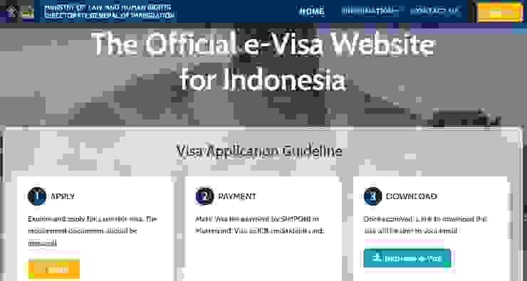 印尼官方簽證網站