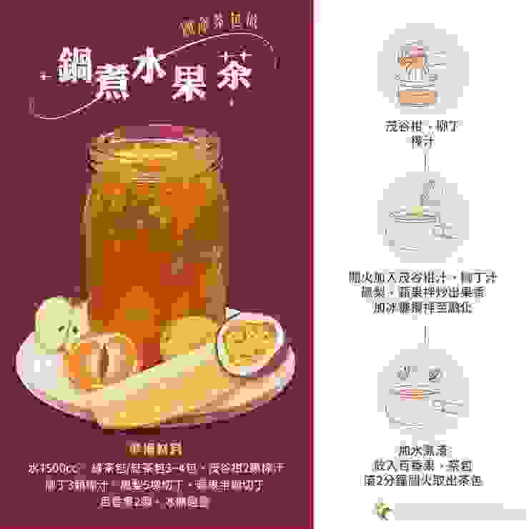 用年節拜拜的水果搭配國產茶，製作好喝的「鍋煮水果茶」。圖：翻攝自農糧署