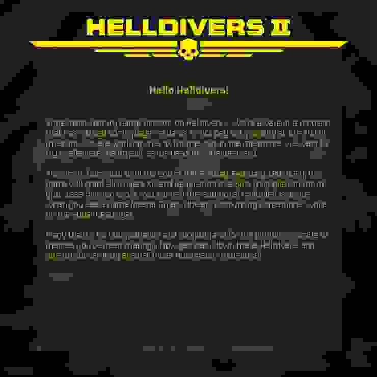 讓伺服器爆炸的限時經驗值加成活動，摘自Helldiver2官方粉絲頁