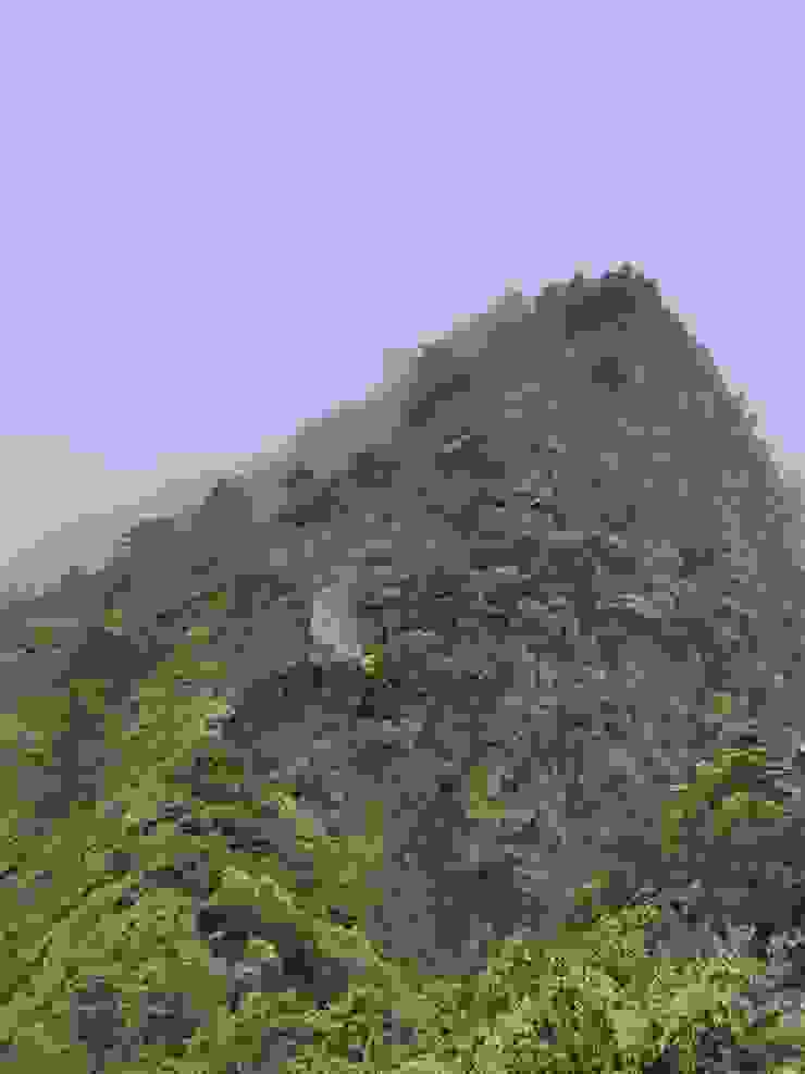 溼答答的稜線上沒拍幾張照片，以此示意小關山前最陡峭的稜線。