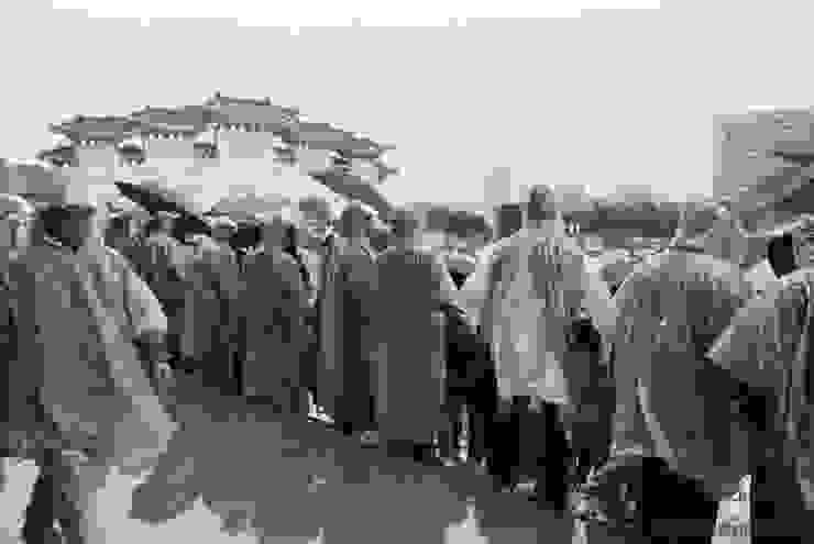 廣場設置糾察線。1990.03.19  攝影：方仰山