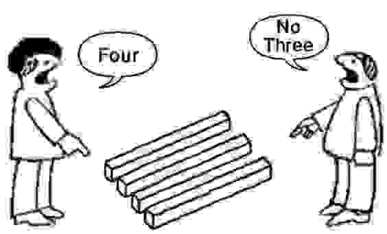 不管看到3還是4，都同樣是正確的。