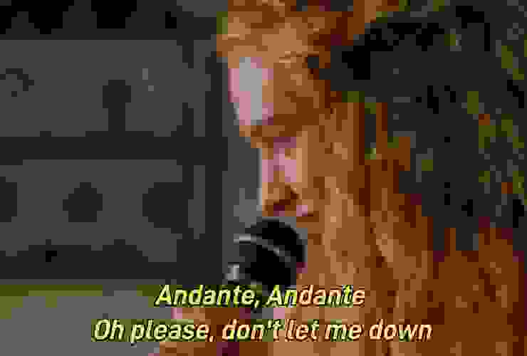 Lily James as young Donna singing "Andante, Andante"