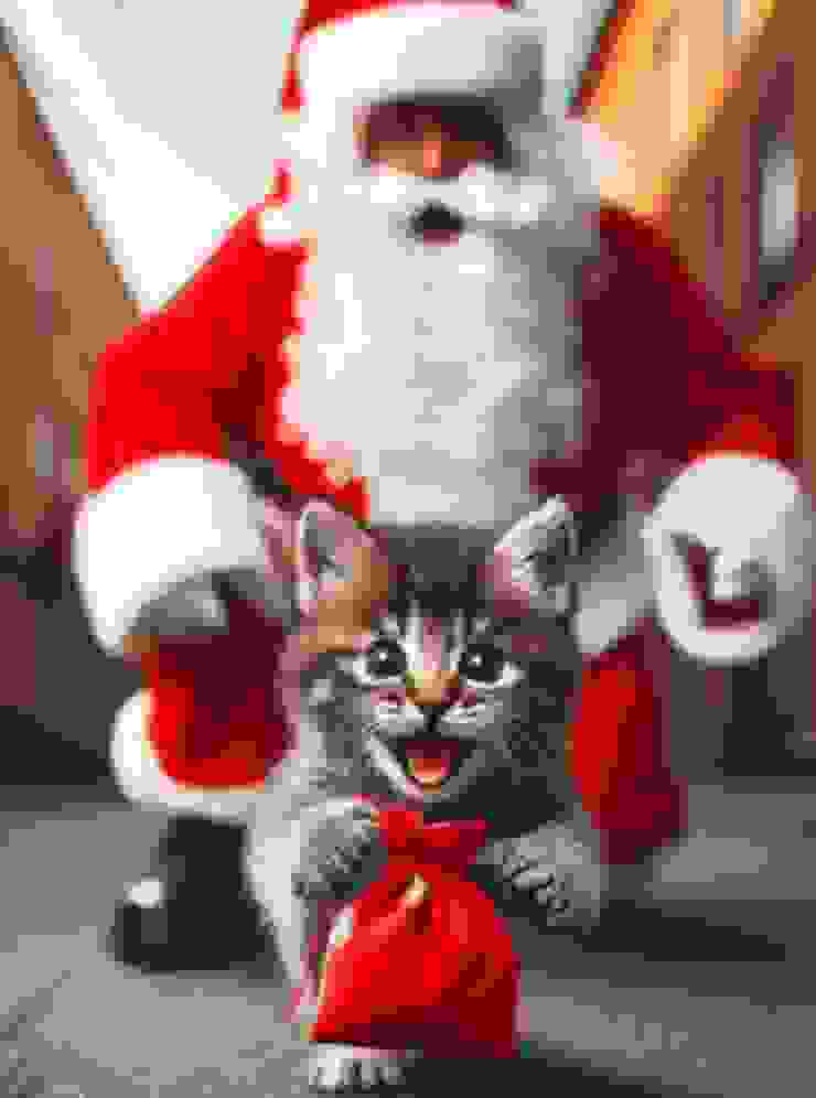 聖誕老人黑貓幫的可愛貓貓出動：罐罐，我來了！