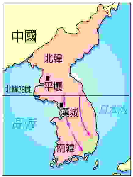 韓戰初期，北韓軍隊一路攻擊至洛東江〈圖:翰林雲端學院〉