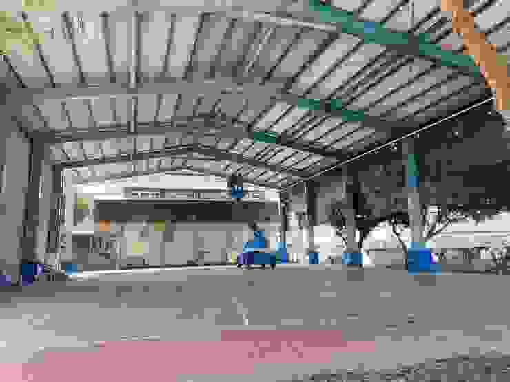 台南油漆推薦【振宏油漆工程】國小籃球場浪板噴塗整新，施工效率