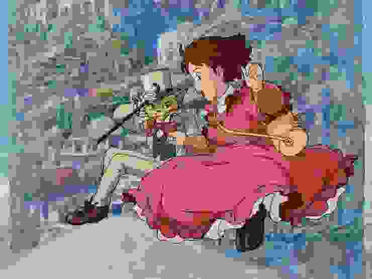 在動畫裡，雫幻想與貓男爵一同冒險，圖片來源：心之谷劇照