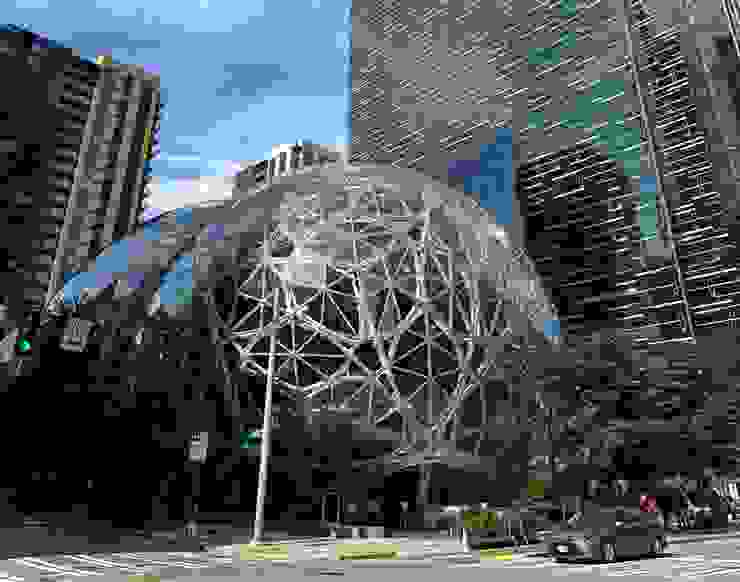 Amazon 總部新設立的三座球體建築，特殊的造型非常的吸睛。（圖 by Vina)