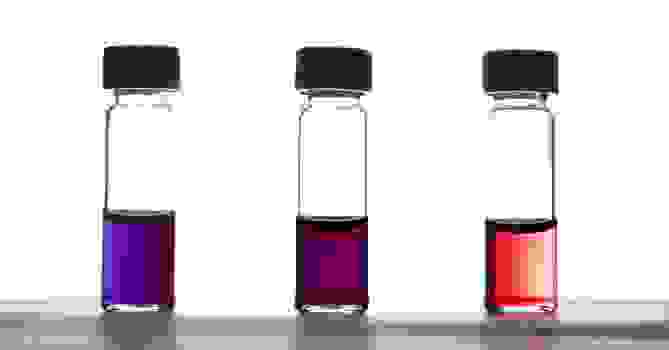 圖一、不同尺度的奈米金，呈現不同的顏色。（引用自https://www.lifechem.tw/blog/210104）