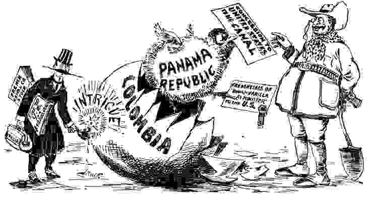 巴拿馬脫離哥倫比亞的諷刺漫畫