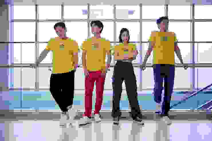 除了黃鐙輝(最右邊)外，鄭人碩、旺福小民、江齊(由左至右)都是首次挑戰喜劇。